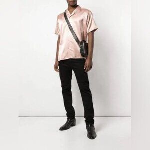 OPENING CEREMONY X GITMAN BROTHERS SATIN BOWLING SHIRT - PINK